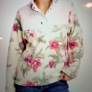 Tommy Bahama Fleece Beachway Bloom 1/4 snap jacket - great condition